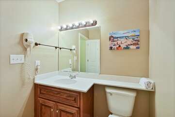 Hall bathroom with stand up shower
