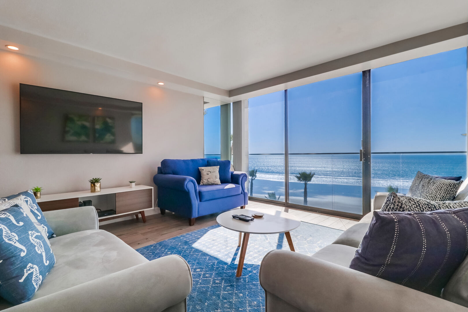 Living room with ocean views