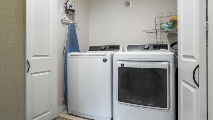 Full size washer & dryer located on the main lower level