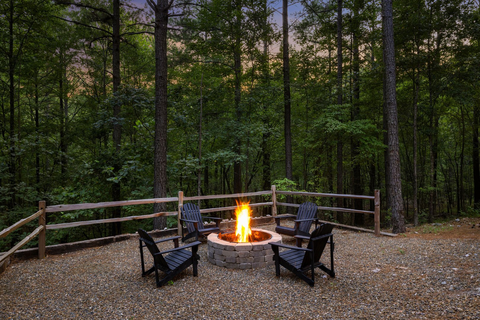Fire pit with firewood provided