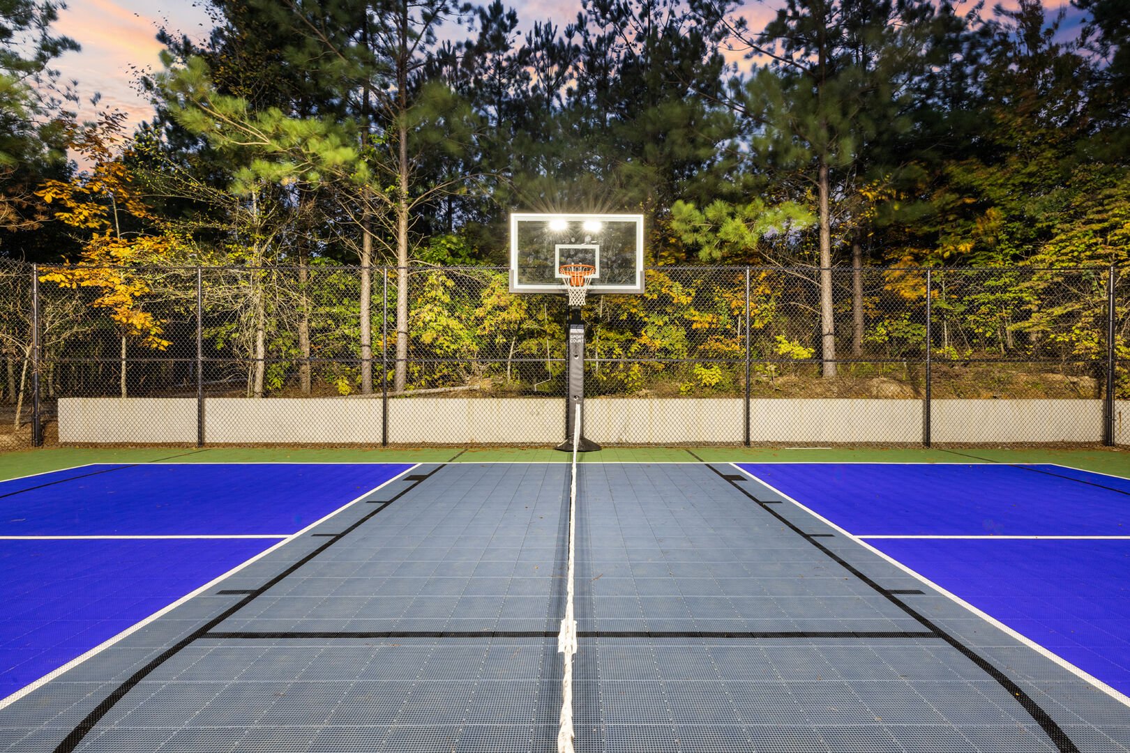 Basketball, pickle ball and tennis court