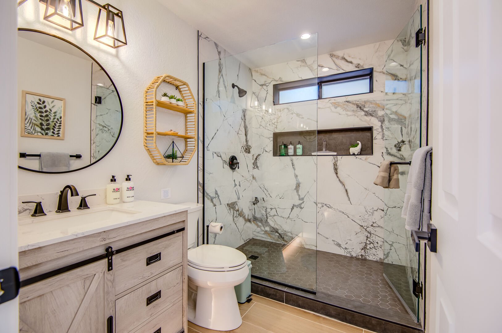 Bathroom Two- Full Shared with Large Walk-in Shower