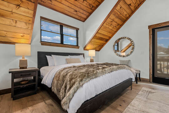 Upper level master bedroom with private attached bathroom