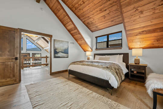 Upper level master bedroom with private attached bathroom