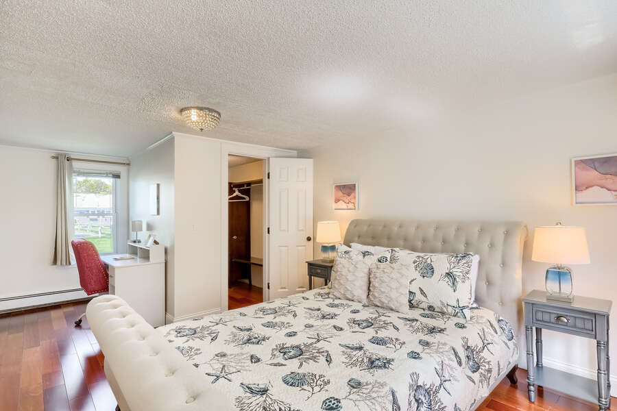 Bedroom #1 Queen bed walk in closet and desk-191 Sea St Unit 1A- Dennisport-Cape Cod - New England Vacation Rentals