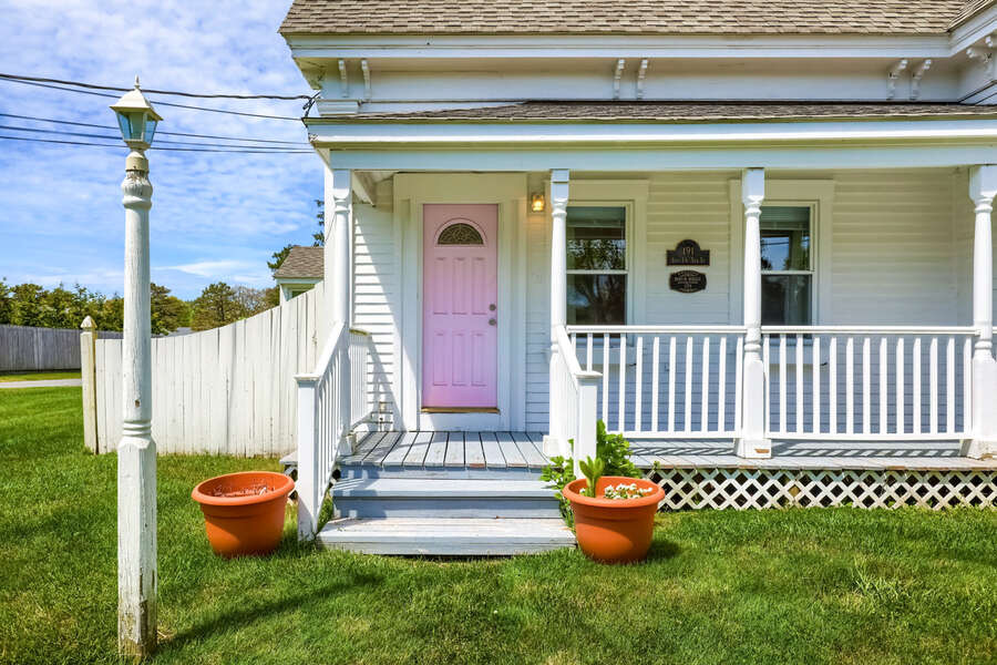 Front porch stairs-191 Sea St Unit 1A- Dennisport-Cape Cod - New England Vacation Rentals