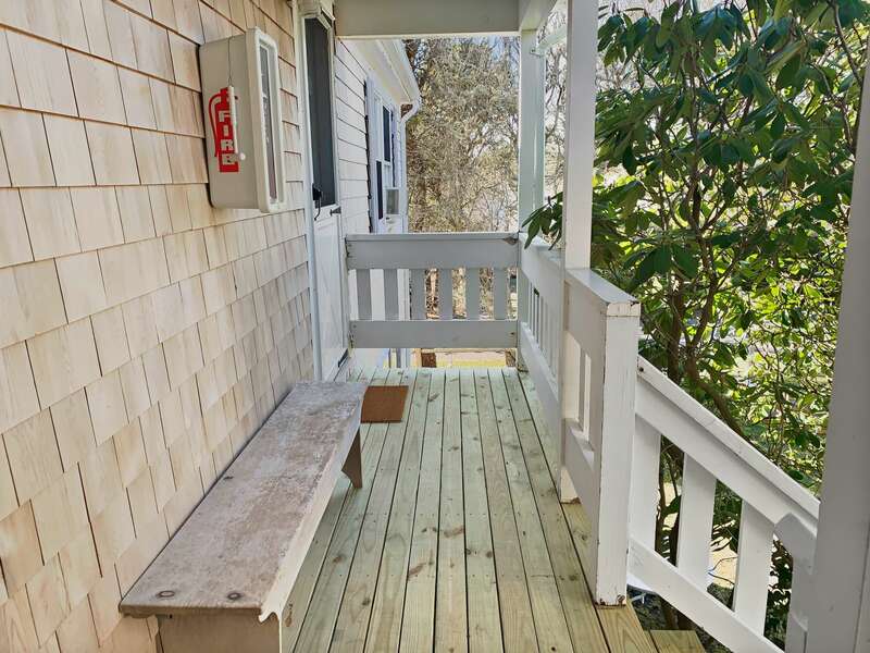 Deck and bench outside unit 8- 69 Beaten Path Unit #8 Dennis Port Cape Cod - New England Vacation Rentals