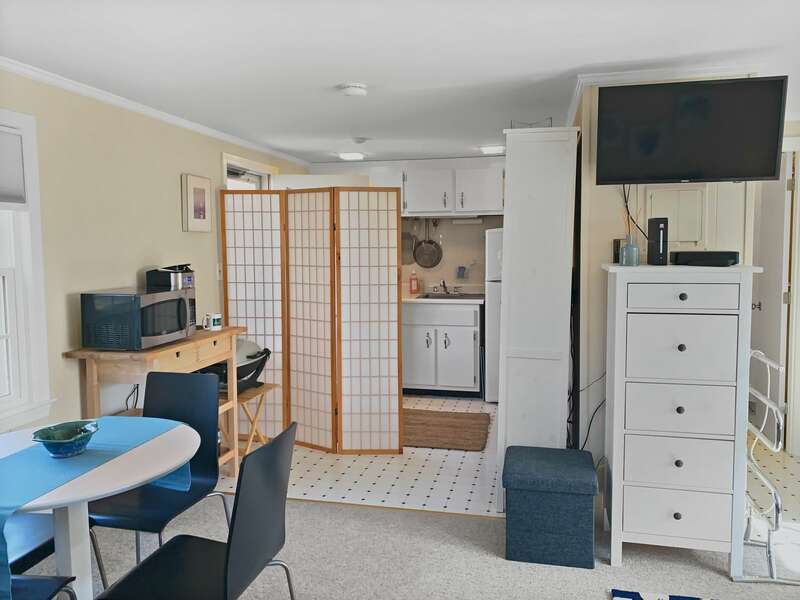 View of Kitchen with use of privacy screen- 69 Beaten Path Unit #8 Dennis Port Cape Cod - New England Vacation Rentals