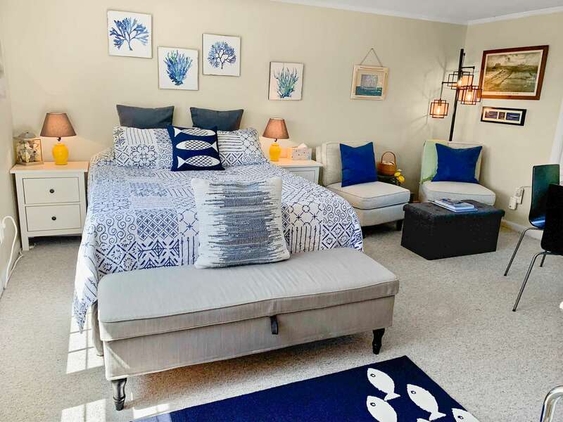 Cozy sitting area adjacent to the queen bed- 69 Beaten Path Unit #8 Dennis Port Cape Cod - New England Vacation Rentals