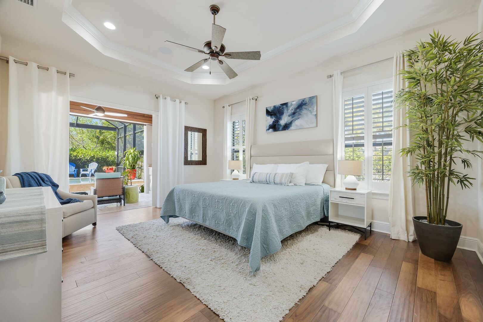 master bedroom with lanai access