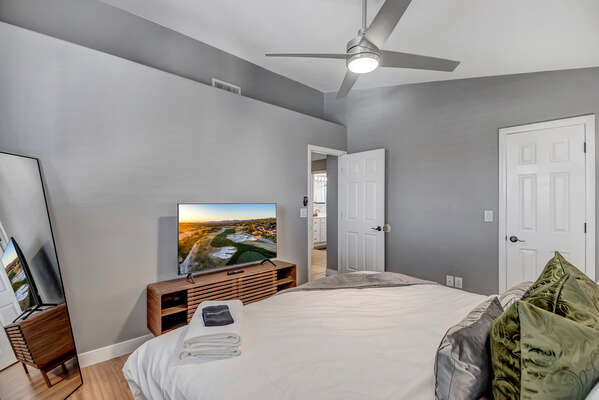 Bedroom Five (Upper Level) with King Bed and Smart TV
