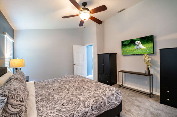 Master Suite 1 showing TV
