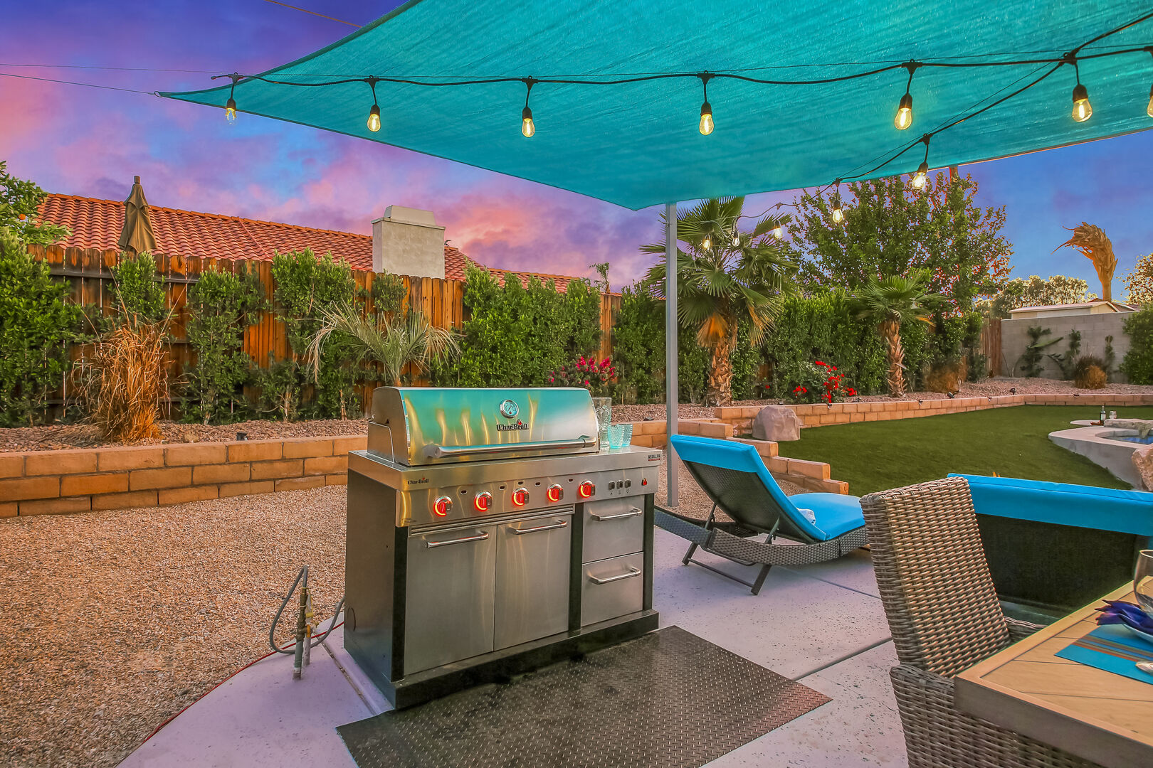 Your meals can be prepared on the natural gas barbecue.