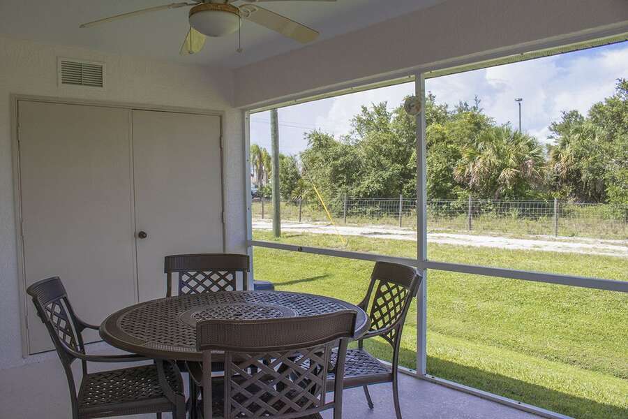 Comfortable Florida room for outdoor enjoyment with no rear neighbors