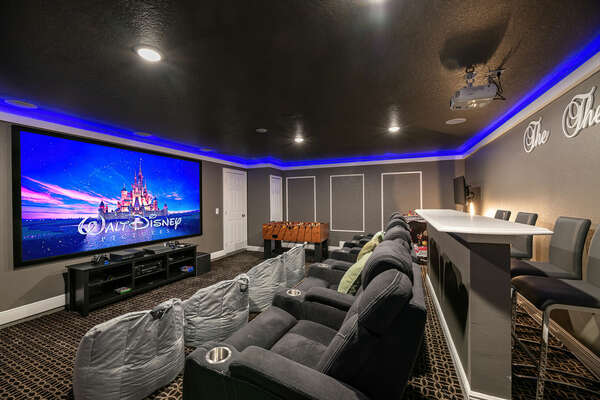 You will find hours of entertainment in the combined theater and game room which includes a PS4 and Xbox