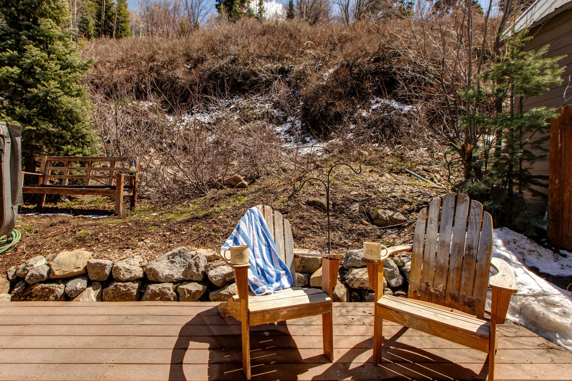 Private Patio with BBQ Grill, adirondack chairs, and private hot tub