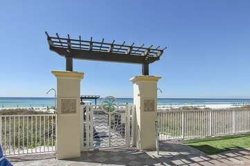 Gate to walk down to the beach