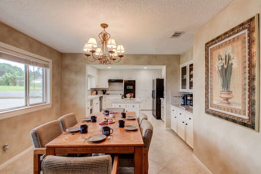 Kitchen dining area with seating for six