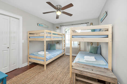 Guest Bedroom with two sets of bunk beds