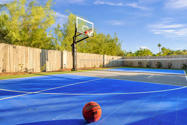 Take on Your Family or Friends in a Competitive Game of Basketball or Pickelball!