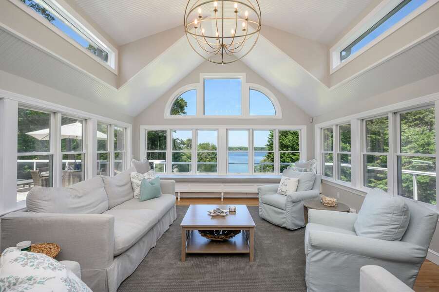 Living room with water views-192 Great Marsh Rd Centerville Cape Cod