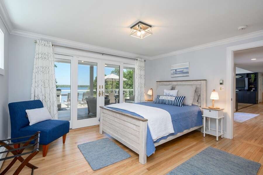 Bedroom #1 with Queen-size bed and private deck - 192 Great Marsh Rd Centerville Cape Cod