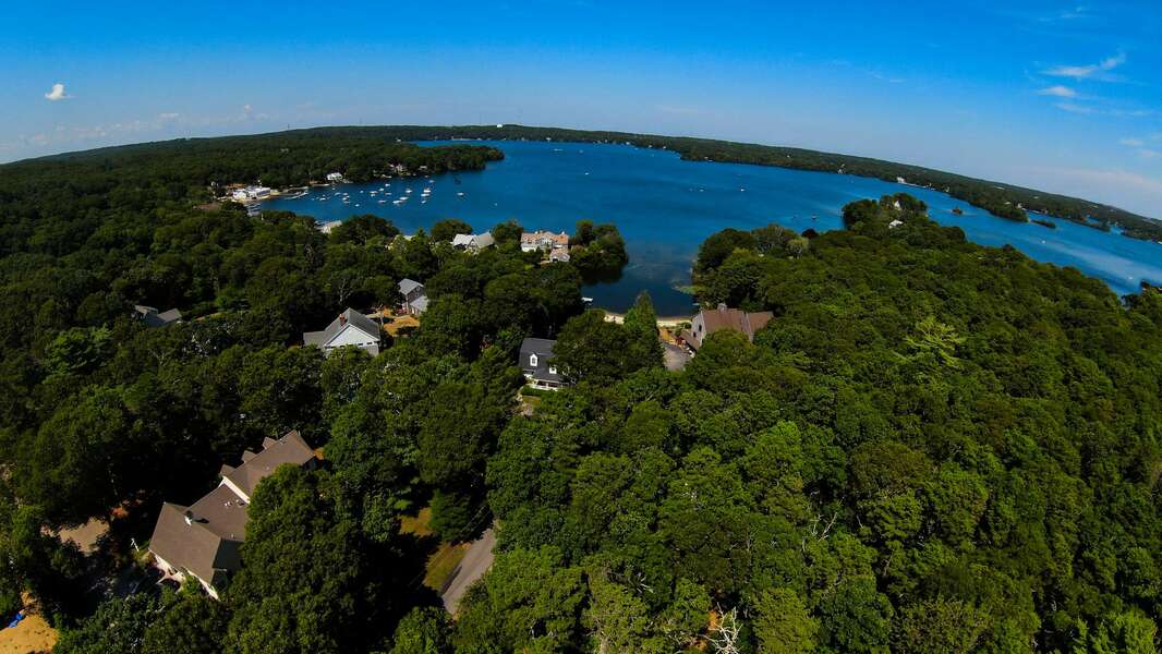 Aerial view of Lake Wequaquet 192 Great Marsh Rd Centerville Cape Cod