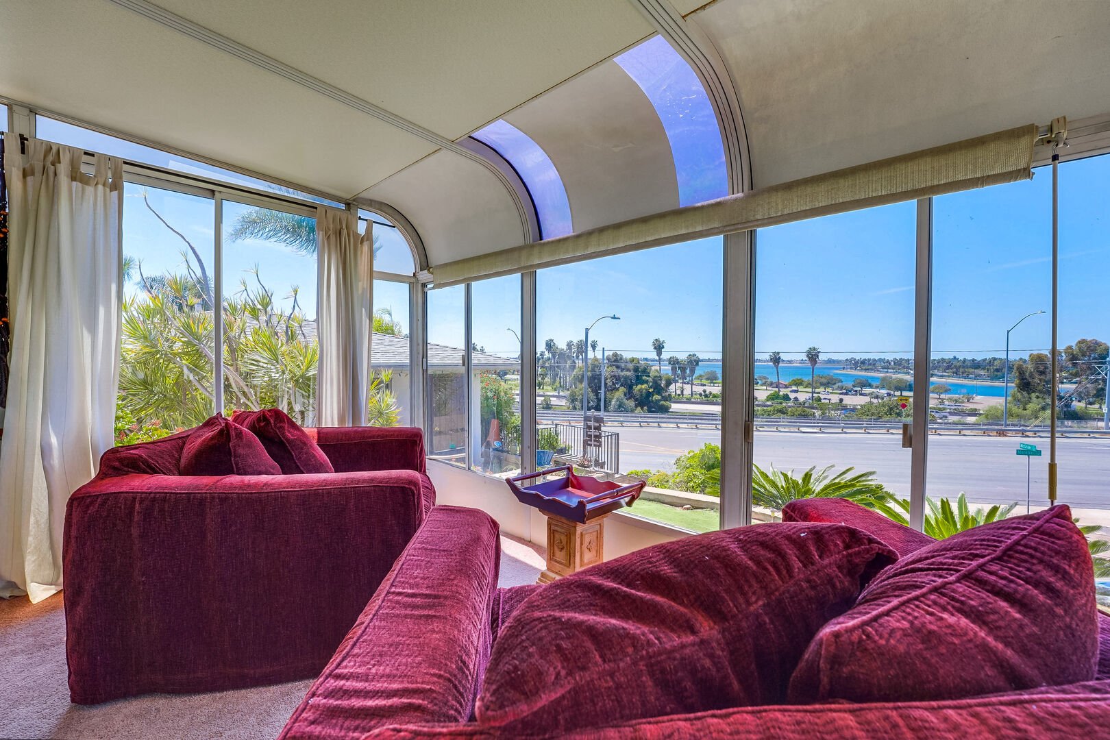 Sun room seating with views of Mission Bay!