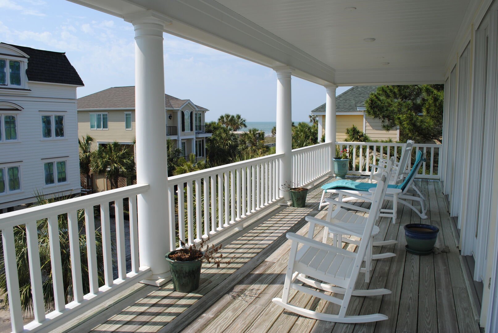 Covered Porch with Ocean Views - Second Floor