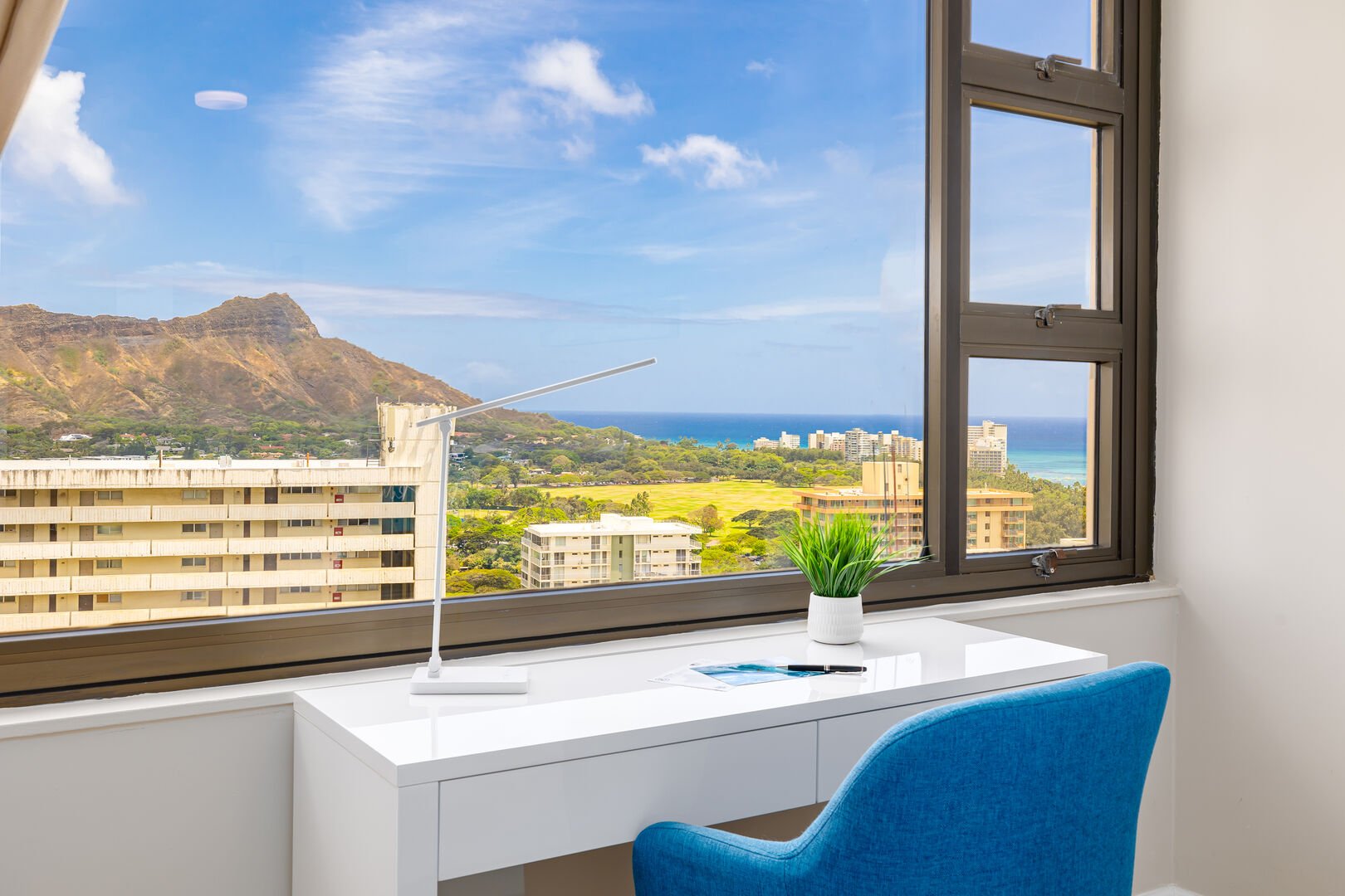 Designate work space. Can you imagine working with that view?