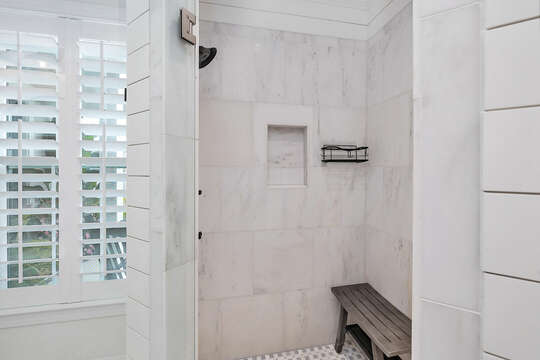 Master bathroom with full shower