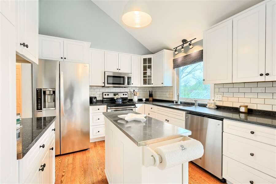 All stainless steel appliances in the kitchen - 671 Great Fields Rd Brewster Cape Cod - Beach Glass - New England Vacation Rentals
