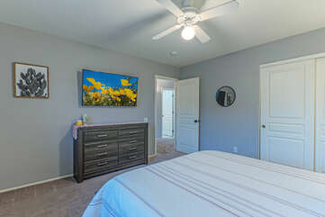 ALL bedrooms have ceiling fans and smart TVs for streaming your personal apps.