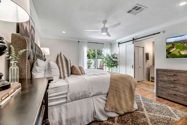 Master Bedroom with Private Access to Backyard