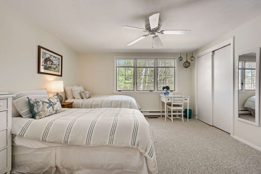 Bedroom #3 Upstairs with 2 twin beds and desk -77 Linden Lane-Osterville-Cape Cod-New England Vacation Rentals