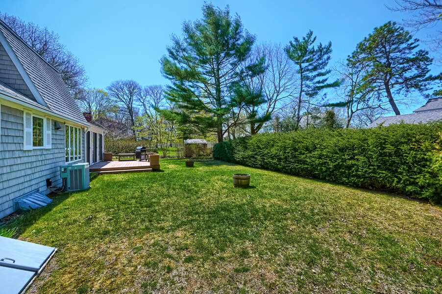 Large flat back yard -77 Linden Lane-Osterville-Cape Cod-New England Vacation Rentals-