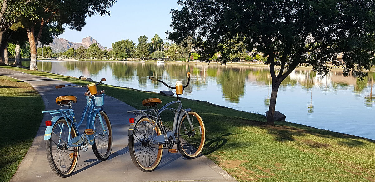 The Scottsdale greenbelt runs out the back of this property. Rental bikes are easily available. Or walk forever !