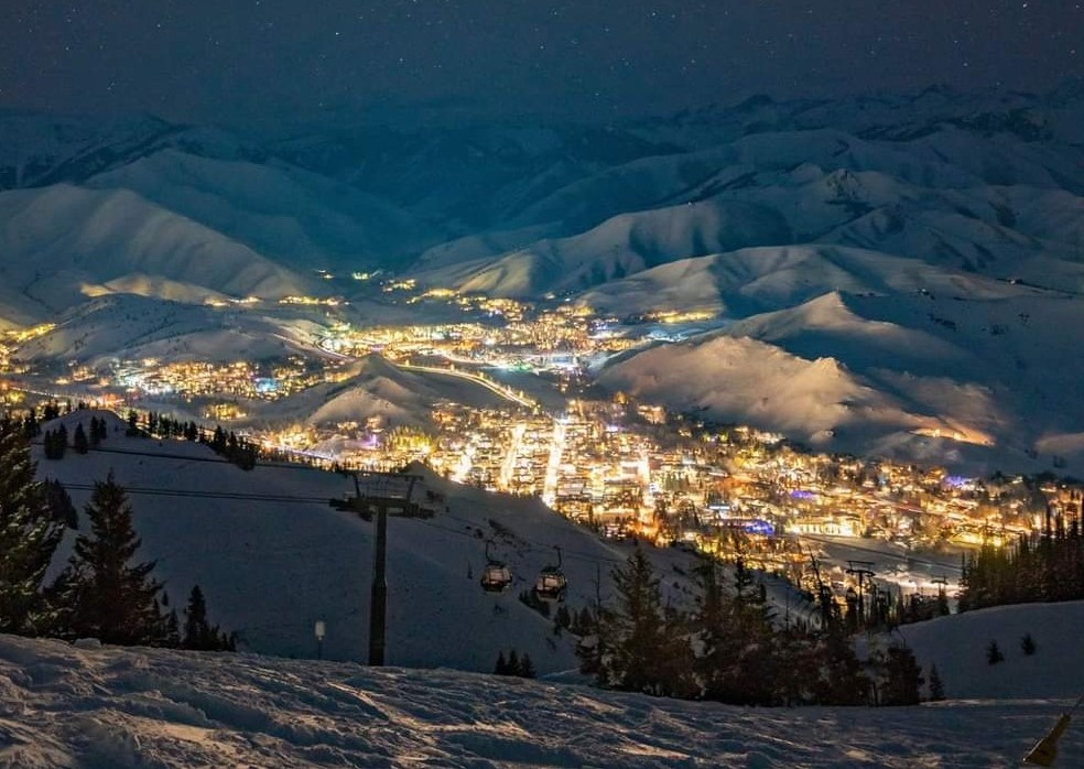 Ketchum / Sun Valley viewed at Night from Bald Mountain