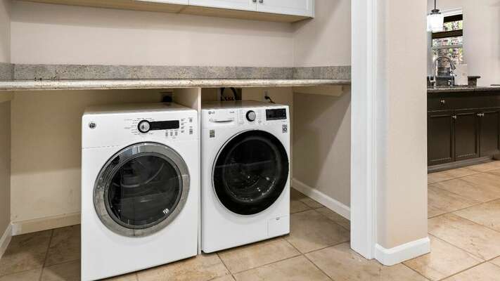 Full sized washer/dryer for your convenience.