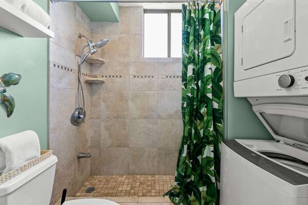 Washer/dryer in unit.
