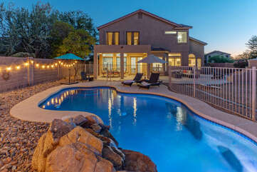Our pool with option to heat allows for year round swimming on sunny days.