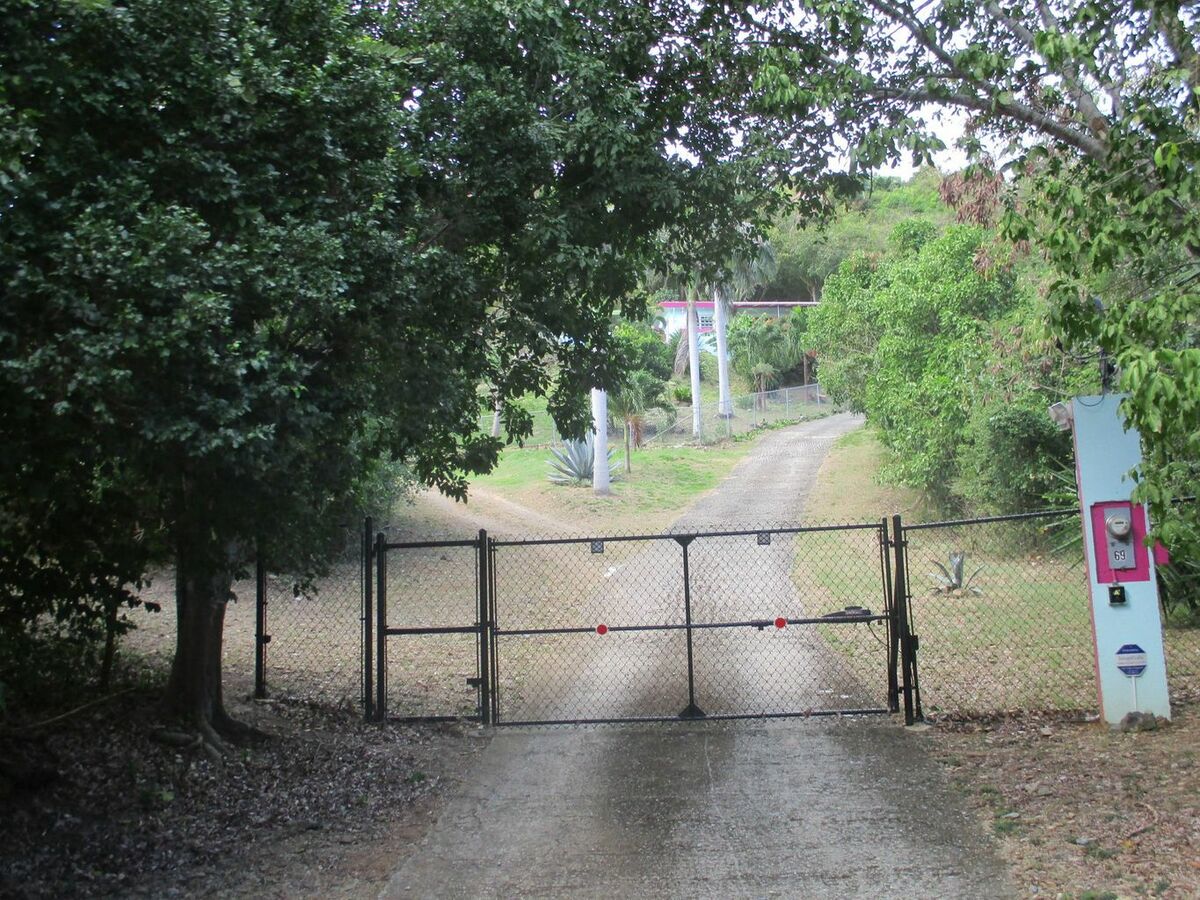 Gated entrance , to property