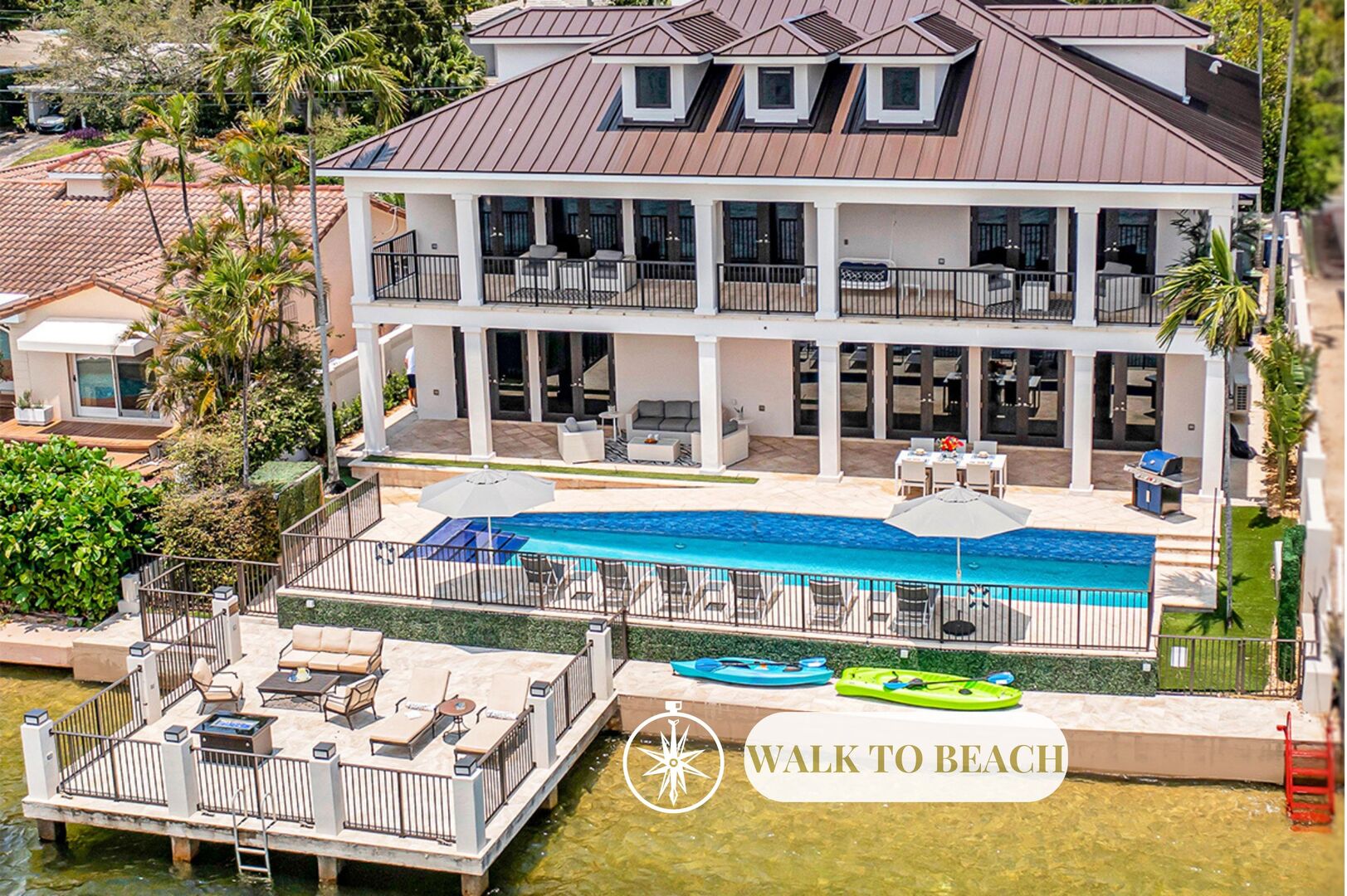 Modern Coastal villa par-excellence. Observe as the yachting capital of the world reveals itself from this three-story villa on the edge of Harbor Inlet overlooking the Port Everglades waterway.