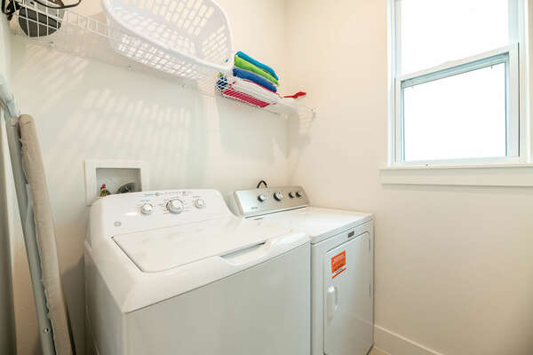 For your convenience, there is a full-sized washer and dryer