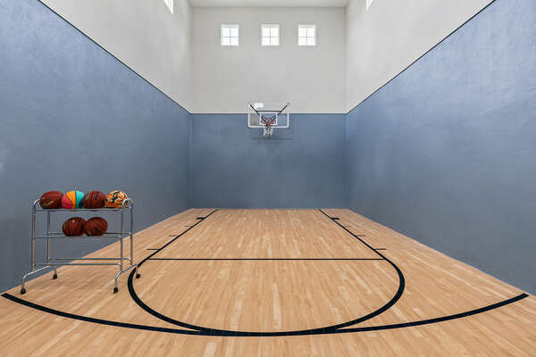 Shoot some hoops in the indoor 2 story basketball court!