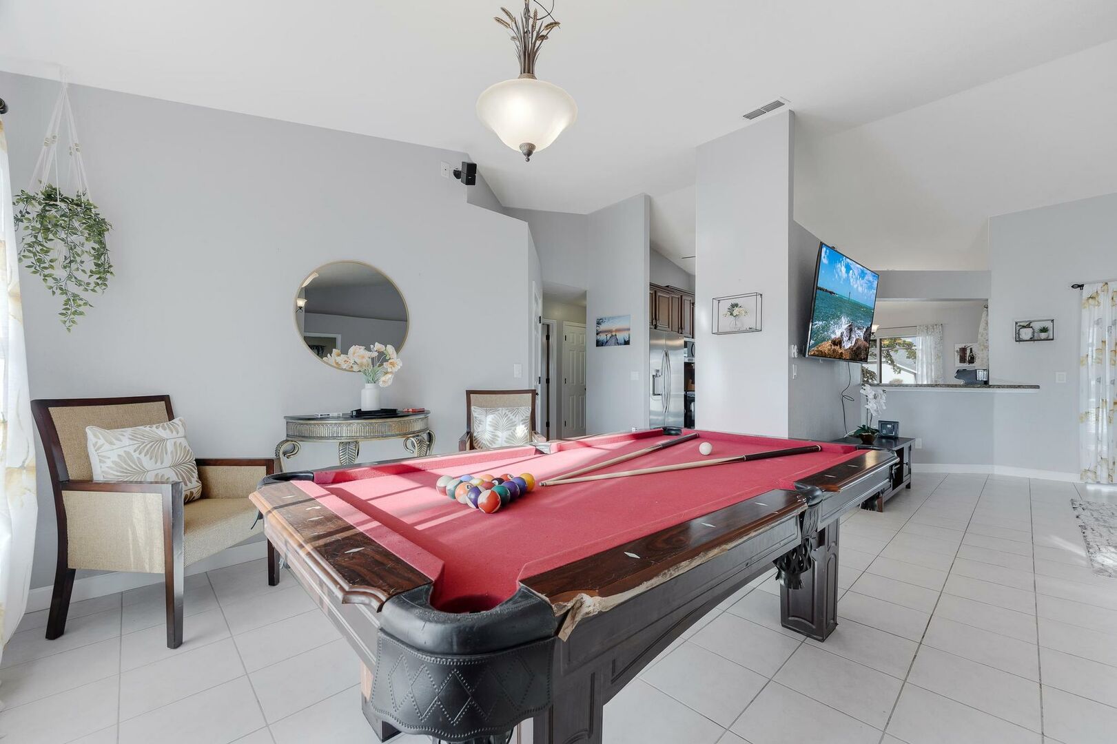 Pool table in vacation rental
