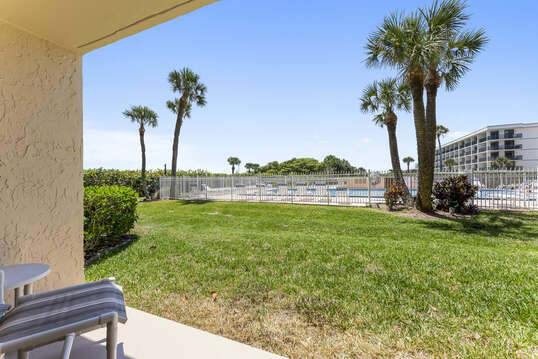 Ground floor walkout with easy access to the beach & pool