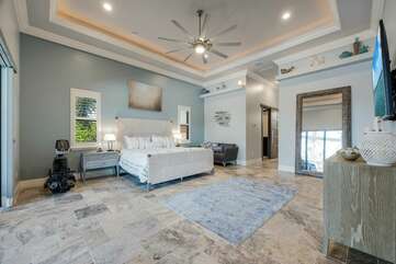luxury master bedroom with king bed