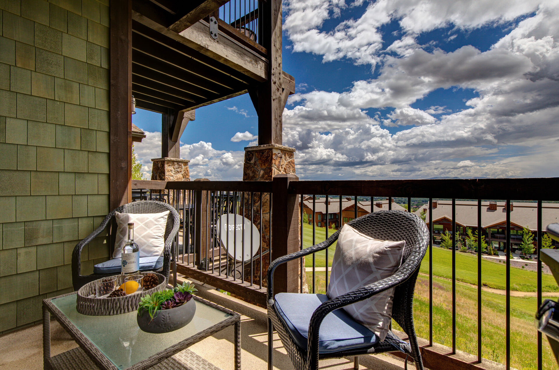 Main Level Private deck with BBQ grill and outdoor furnishings overlooking the Canyons Resort and Golf Course