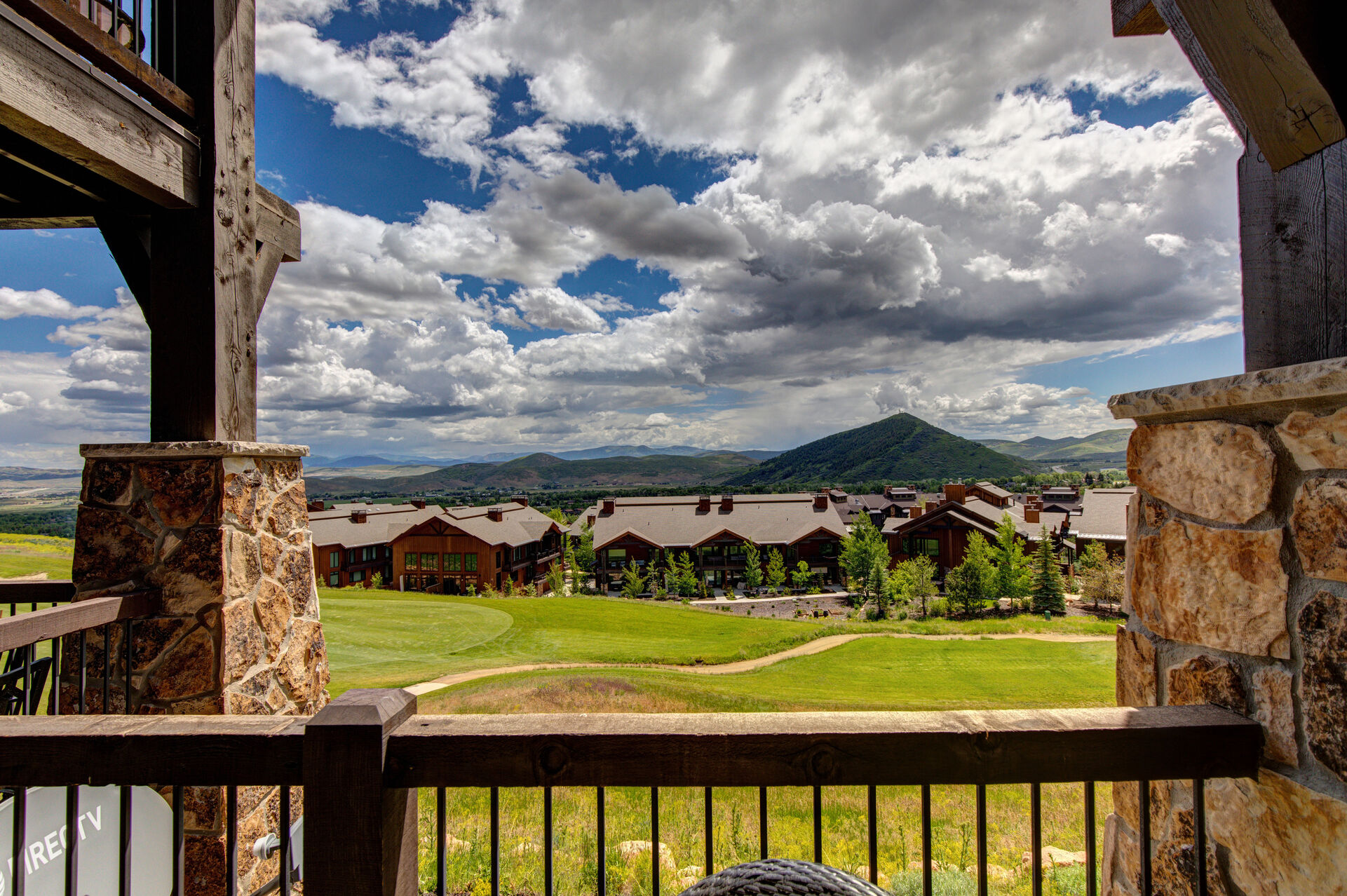 Main Level Private deck with BBQ grill and outdoor furnishings overlooking the Canyons Resort and Golf Course